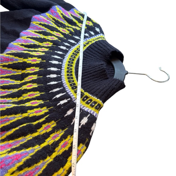 French Connection Fair Isle Knit Sweater Black Multicolor Small Cabincore - Picture 5 of 10